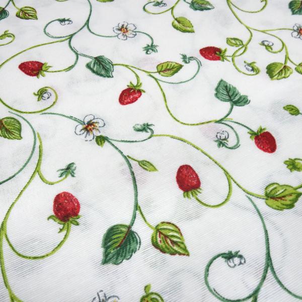 Fabric decoration fabric strawberries tendrils design white green red pocket fabric tablecloth fabric patchwork fabric cushion cover fabric