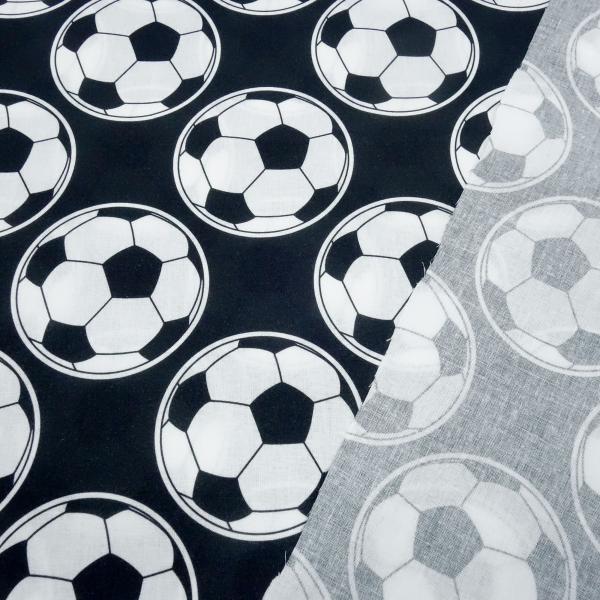 Cotton poplin fabric with black and white soccer ball design clothing fabric children's fabric cecorative fabric