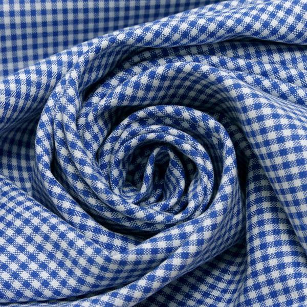 Fabric cotton Zefir check 2 mm in blue white check dress fabric bust fabric decoration fabric