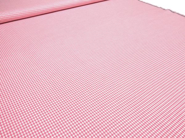 Stoff Baumwolle 2 mm Zefir Karo rosa weiß kariert Kleiderstoff Kinderstoff Dekostoff
