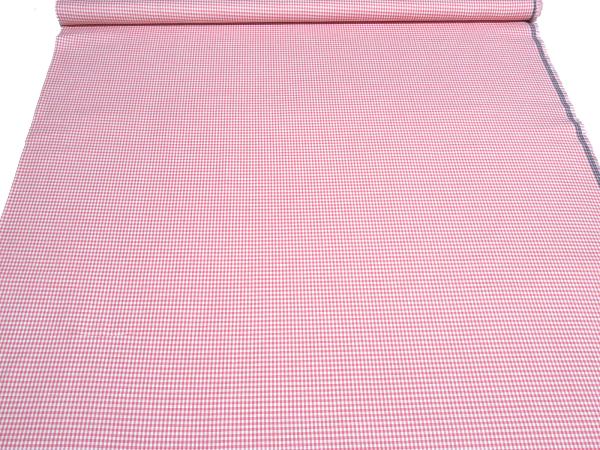 Stoff Baumwolle 2 mm Zefir Karo rosa weiß kariert Kleiderstoff Kinderstoff Dekostoff