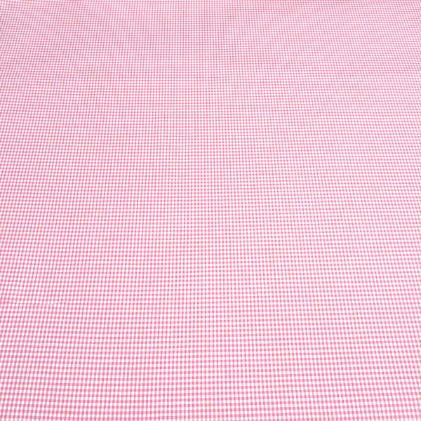 Stoff Baumwolle 2 mm Zefir Karo rosa weiß kariert Kleiderstoff Kinderstoff Dekostoff