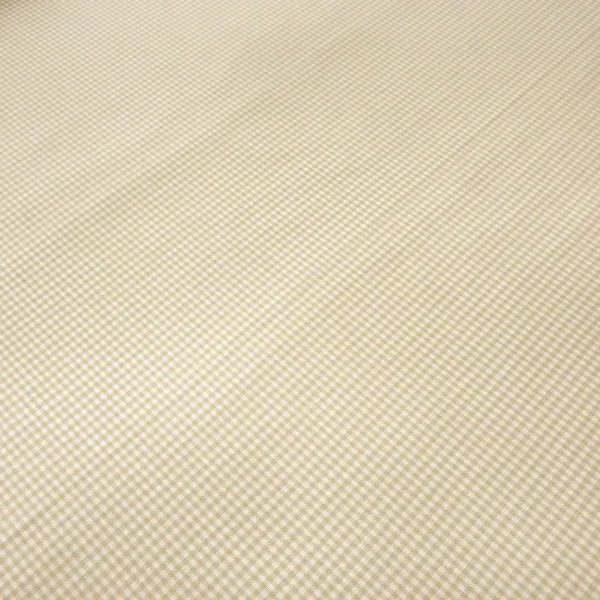 Stoff Baumwolle Zefir Karo 2 mm beige weiß kariert Kleiderstoff Dekostoff Blusenstoff Trachtenstoff