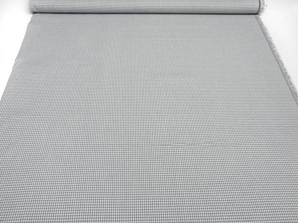Stoff Baumwolle 2 mm Zefir Karo weiß hellgrau kariert Kleiderstoff Blusenstoff Dekostoff