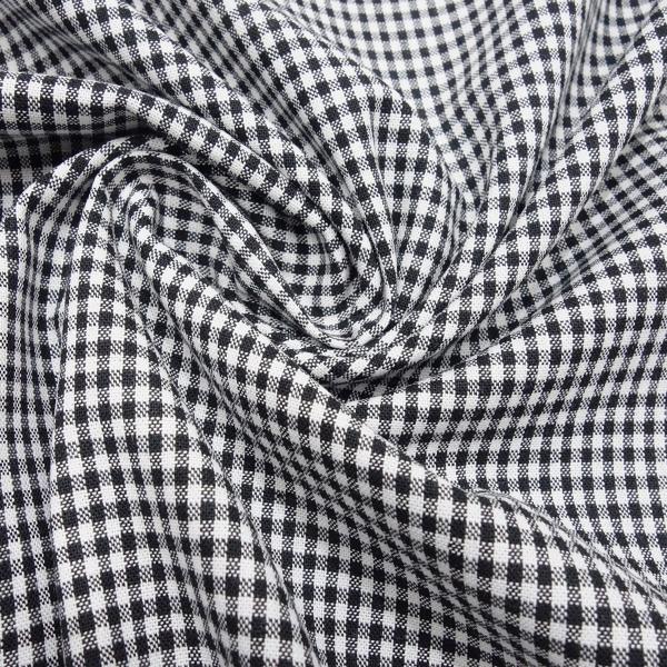 Stoff Baumwolle Zefir Karo 2 mm in schwarz weiß Kleiderstoff Dekostoff Blusenstoff