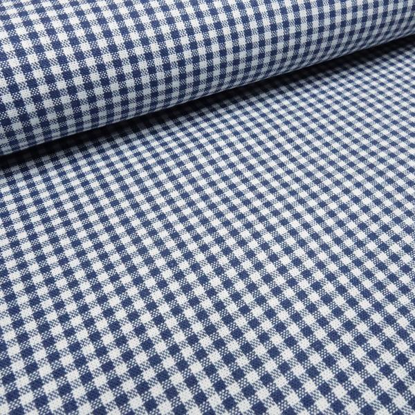 Stoff Baumwolle Zefir Karo 2 mm in dunkel blau weiß kariert Kleiderstoff Busenstoff Dekostoff