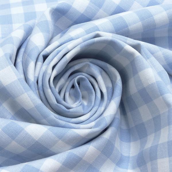 Fabric cotton Zefir check 1 cm light blue white check dress fabric decorative fabric blouse fabric