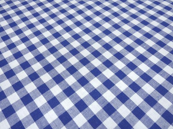 Stoff 100% Baumwolle Zefir Karo 1 cm blau weiß kariert Kleiderstoff Dekostoff Blusenstoff