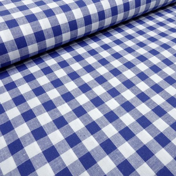 Stoff 100% Baumwolle Zefir Karo 1 cm blau weiß kariert Kleiderstoff Dekostoff Blusenstoff
