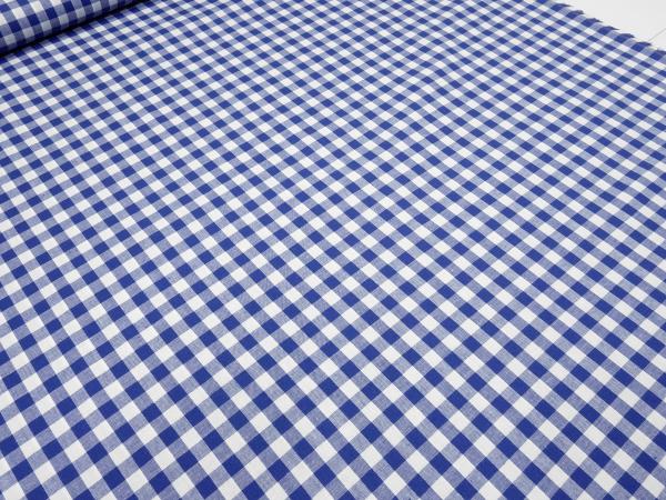 Stoff 100% Baumwolle Zefir Karo 1 cm blau weiß kariert Kleiderstoff Dekostoff Blusenstoff