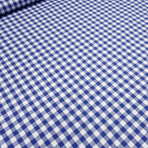 Stoff 100% Baumwolle Zefir Karo 1 cm blau weiß kariert Kleiderstoff Dekostoff Blusenstoff