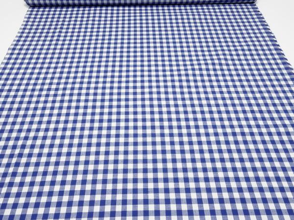 Stoff 100% Baumwolle Zefir Karo 1 cm blau weiß kariert Kleiderstoff Dekostoff Blusenstoff