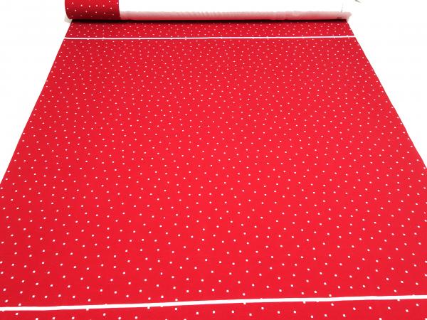 Stoff Baumwolle Jersey Panel 65 cm x 145 cm Hase Hanna Herzen Ballon Pünktchen Design weiss rot braun Kinderstoff Kleiderstoff
