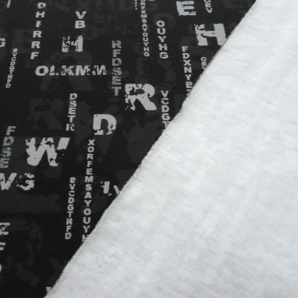 Stoff Baumwolle leichter Sweatshirtstoff Black Matrix schwarz hellgrau Kinderstoff Kleiderstoff