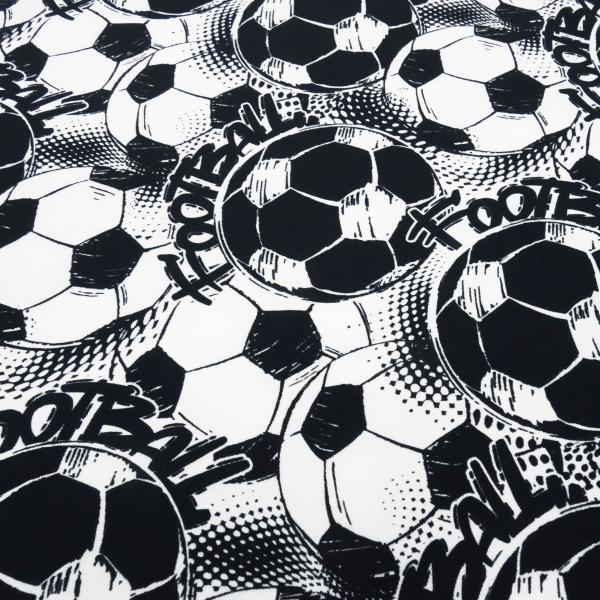 Fabric cotton jersey team football soccer design white black children's fabric dress fabric