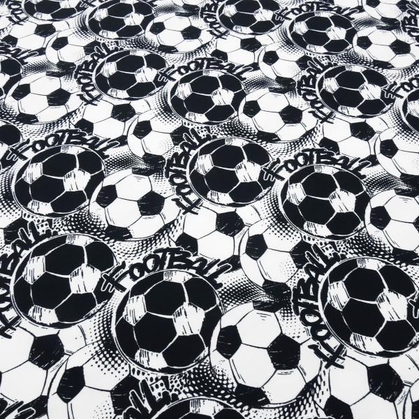 Fabric cotton jersey team football soccer design white black children's fabric dress fabric