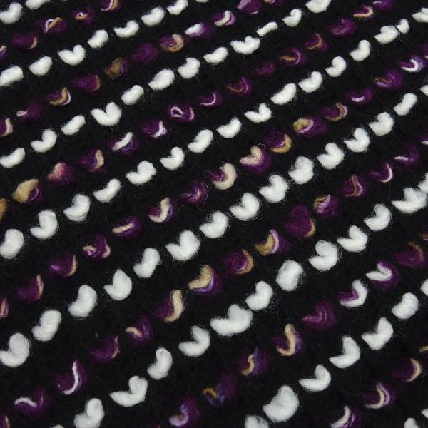 Stoff grober Strickstoff Grobstrick Schlingenstrick Noppen-Optik weiß lila schwarz beige gemustert Kleiderstoff Jackenstoff Mantelstoff