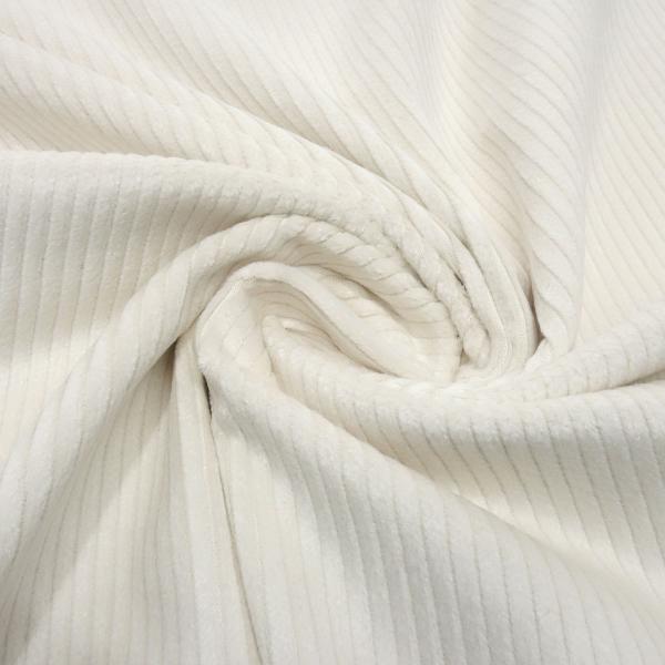 Stoff Stretch Querstretch Baumwolle Cord uni wollweiss Kleiderstoff Hosenstoff Kinderstoff