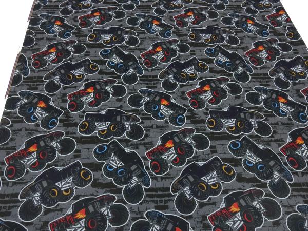 Fabric softshell monster trucks grey black blue red white colorful water repellent jacket fabric coat fabric outdoor fabric