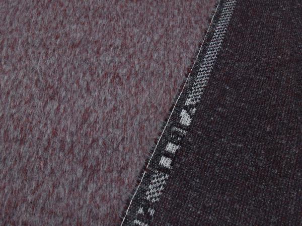 Stoff Ital. Mantelstoff Wollstoff Mohair Wolle Seide bordeaux rot hellgrau melange
