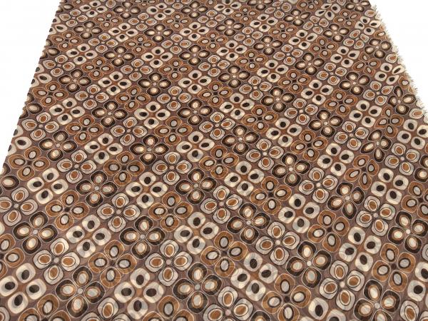 Stoff Chiffon Blusenstoff retro vintage Blumen Design braun beige Kleiderstoff