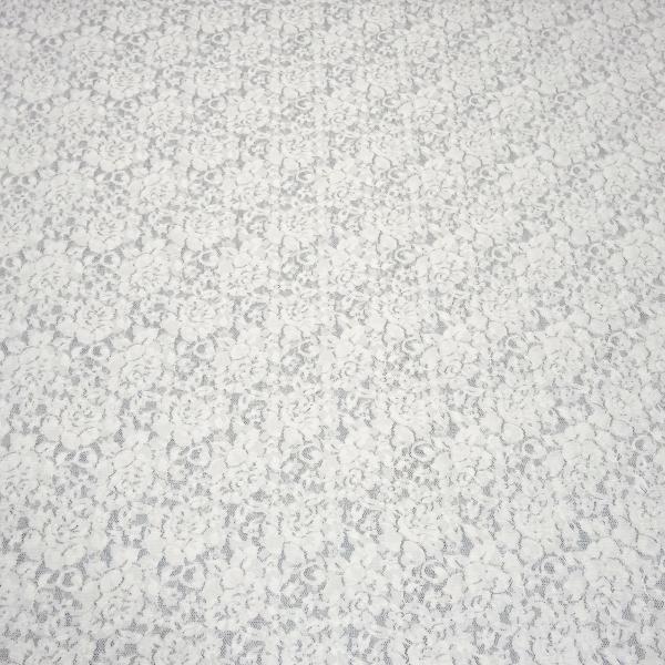 Stoff Spitze Spitzenstoff mit Blumenmuster cremeweiß off-white wollweiß Kleiderstoff Hochzeitsstoff