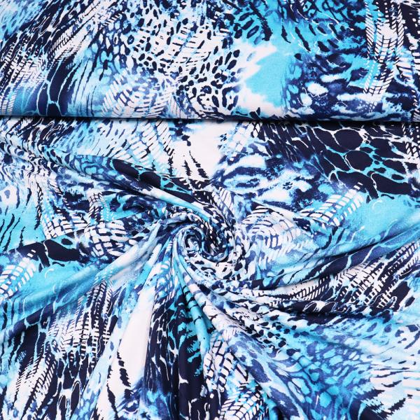 Stoff-Viskose-Jersey-Abstrakt-Muster-Mix-Design-marine-blau-tuerkis-weiss-Kleiderstoff
