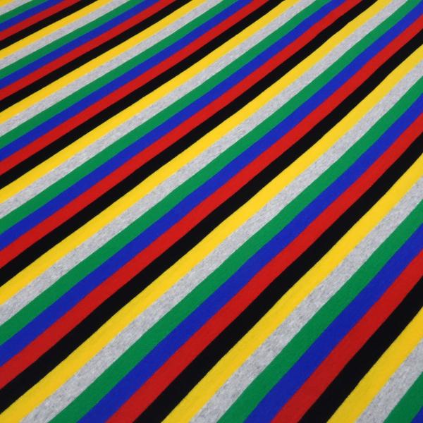 Stoff Baumwolle Jersey 12 mm Streifen grau grün blau rot schwarz gelb gestreift Kleiderstoff Kinderstoff