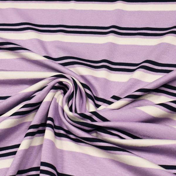 Fabric viscose jersey lilac wool white navy blue horizontal striped dress fabric children's fabric
