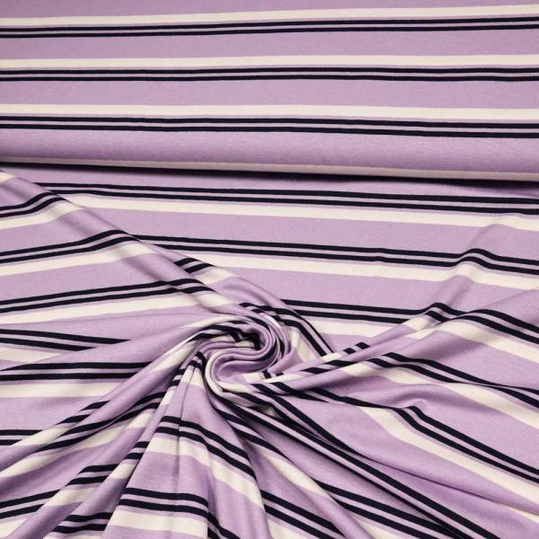 Fabric viscose jersey lilac wool white navy blue horizontal striped dress fabric children's fabric