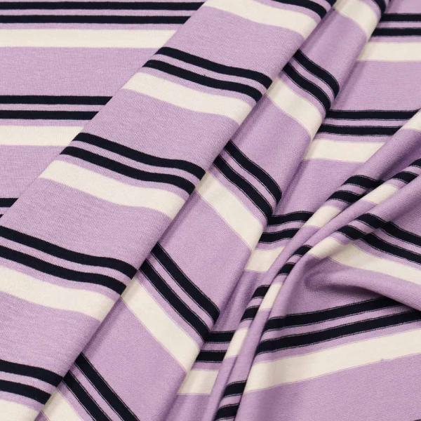 Fabric viscose jersey lilac wool white navy blue horizontal striped dress fabric children's fabric