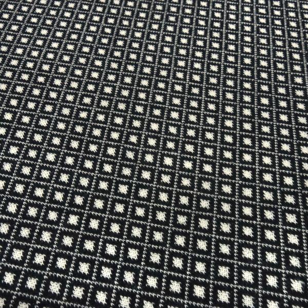 Fabric stretch fine knit jacquard small diamond black wool white dress fabric trouser fabric
