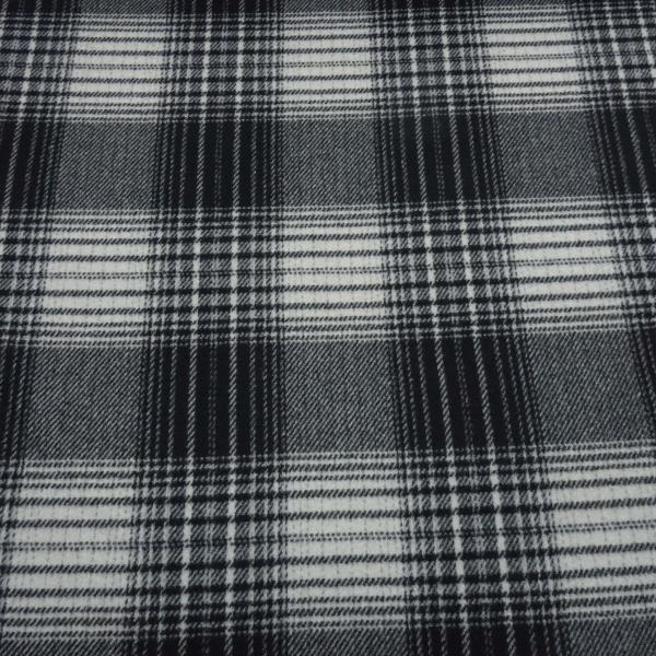 Heavy coat fabric with Glencheck check pattern in black and light gray Coat fleece Dress fabric