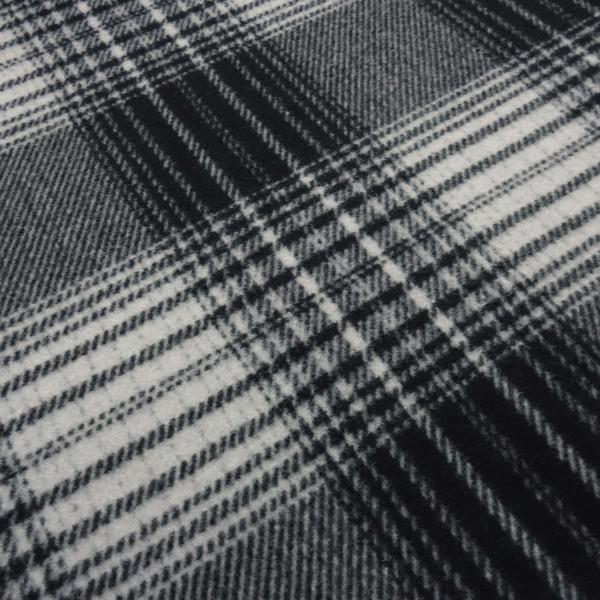 Heavy coat fabric with Glencheck check pattern in black and light gray Coat fleece Dress fabric