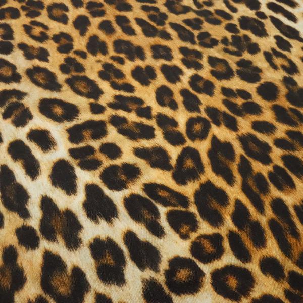 Viscose Twill Fabric with Leopard Print, Brown, Black, Beige - Dress Fabric, Blouse Fabric