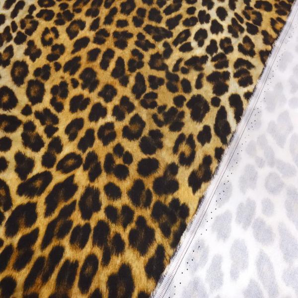 Viscose Twill Fabric with Leopard Print, Brown, Black, Beige - Dress Fabric, Blouse Fabric