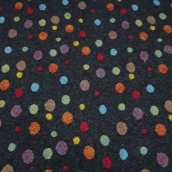 Stoff Premium Musterwalk Kochwolle Boppel Jacquard Anthrazit Bunt Multicolor Kleiderstoff Mantelstoff
