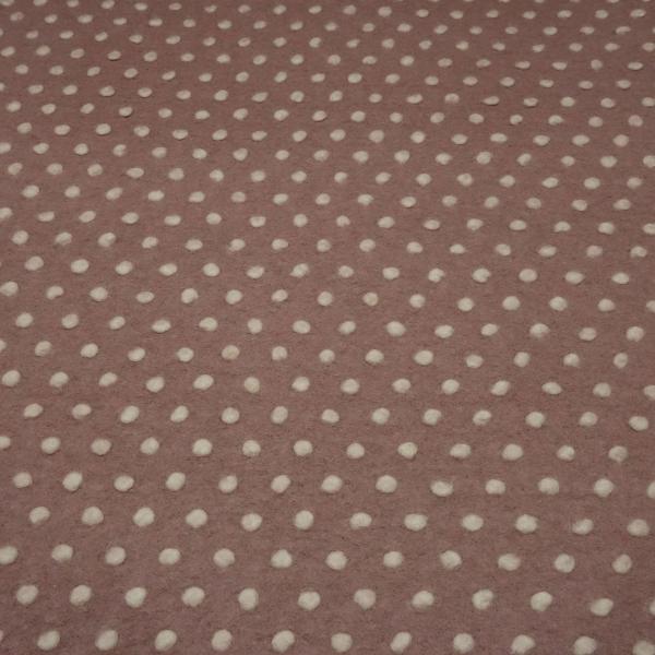 Stoff Ital. Musterwalk Kochwolle Walkloden mit Relief Punkte / Pünktchen Design altrosa wollweiß Mantelstoff Kleiderstoff