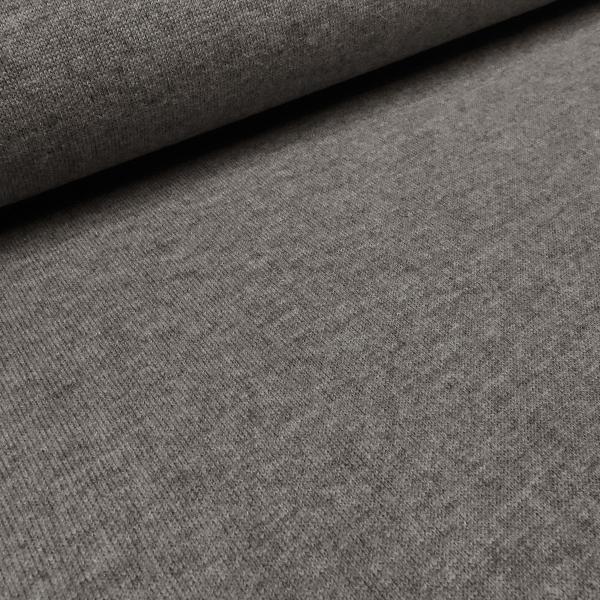 Stoff Ital. Strickstoff aus 100% Merinowolle uni grau taupé melange Merinostrick Kleiderstoff Kinderstoff