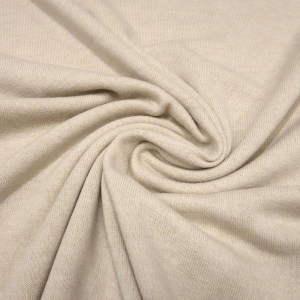Stoff Ital. Strickstoff 100% Merino Merinostrick Wolle uni beige sand Kleiderstoff Kinderstoff Merinostoff