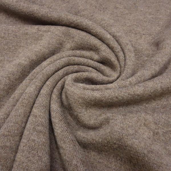 Fabric Italian knit fabric made of 100% merino wool uni light brown brown melange merino knit dress fabric merino fabric