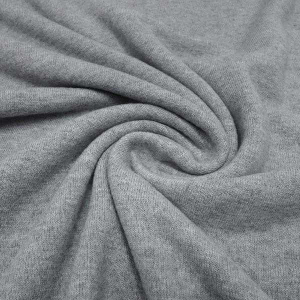Stoff Ital. Strickstoff 100% Merino Merinostrick Wolle uni hellgrau grau melange Kleiderstoff Kinderstoff Merinostoff