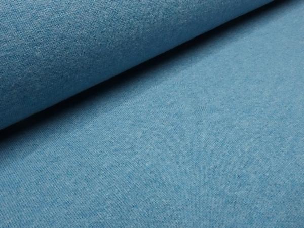 Fabric Italian knit fabric made of 100% merino wool uni turquoise blue melange merino knit dress fabrics children's fabrics