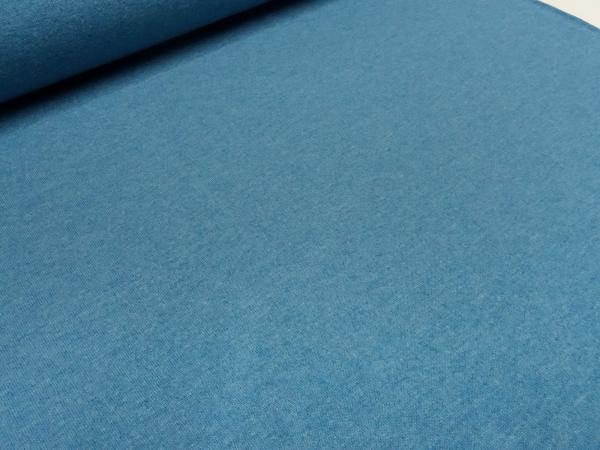 Fabric Italian knit fabric made of 100% merino wool uni turquoise blue melange merino knit dress fabrics children's fabrics