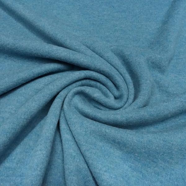 Fabric Italian knit fabric made of 100% merino wool uni turquoise blue melange merino knit dress fabrics children's fabrics