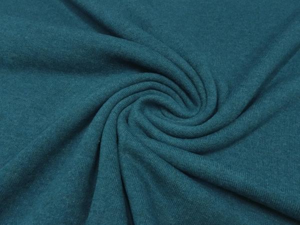 Fabric Ital. knitted fabric 100% merino wool uni petrol melange merino knit dress fabric children's fabric merino fabric