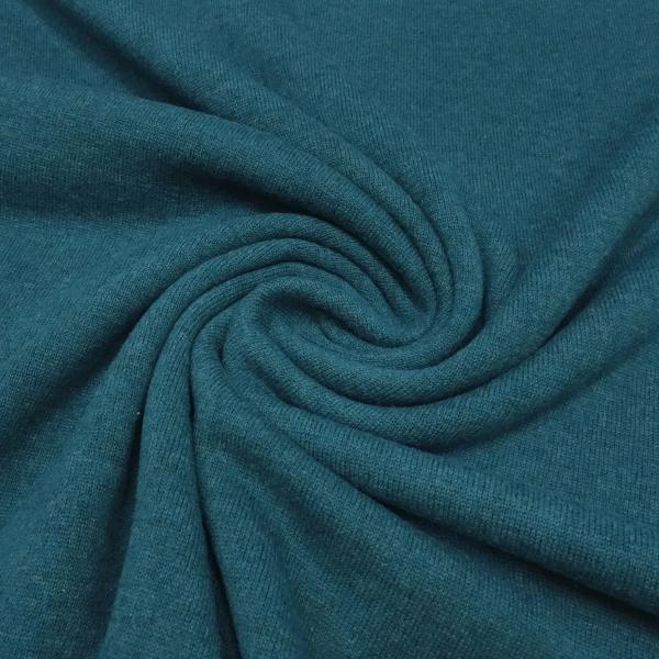 Fabric Ital. knitted fabric 100% merino wool uni petrol melange merino knit dress fabric children's fabric merino fabric