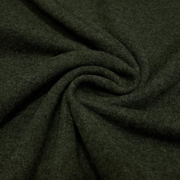 Fabric Ital. knitted fabric 100% merino wool plain olive green khaki melange merino knit dress fabric children's fabric merino fabric