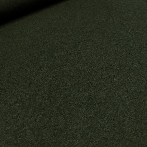 Fabric Ital. knitted fabric 100% merino wool plain olive green khaki melange merino knit dress fabric children's fabric merino fabric