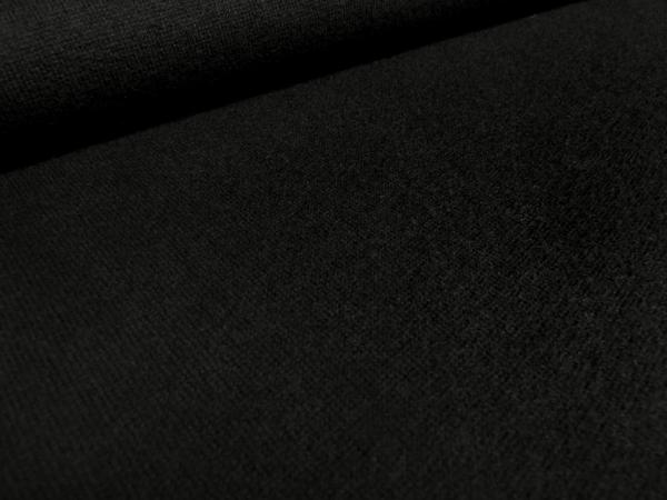 Stoff Ital. Strickstoff 100% Merino Wolle uni schwarz Kleiderstoff Kinderstoff Merinostrickstoff Merinostoff
